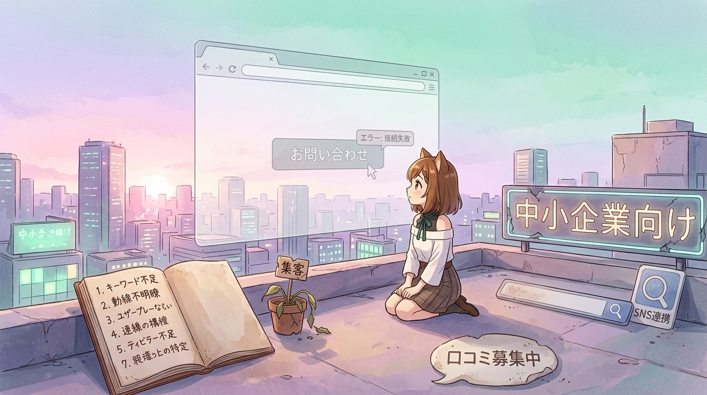 ホームページから問い合わせが来ない？中小企業が見落としがちな7つの原因と改善策